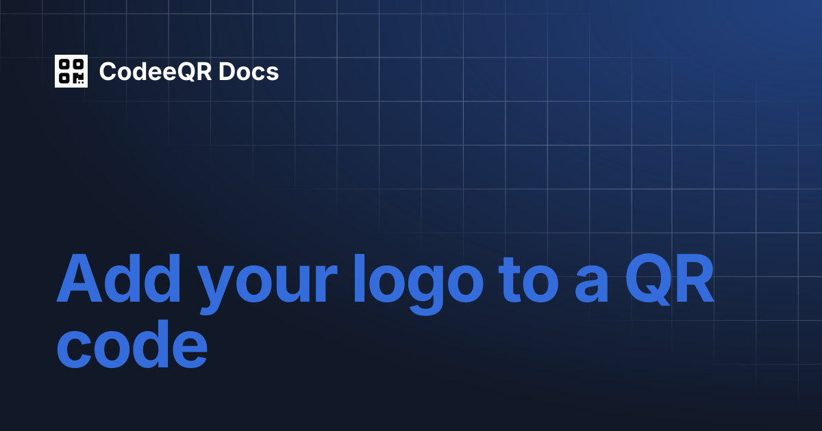 Add your logo to a QR code | CodeeQR Docs